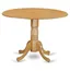 Dublin Round Oak Extendable Dining Table with Pedestal Base, 42"