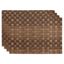 Brown Basketweave Woven Vinyl Rectangle Placemats, 17.75x11.75, Set of 4