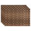 Brown Basketweave Woven Vinyl Rectangle Placemats, 17.75x11.75, Set of 4