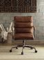 Harith Retro Brown Top Grain Leather Swivel Office Chair