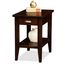 Laurent Chocolate Cherry Wood Chairside Table with Storage