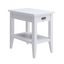 Compact Traditional White Hardwood Chairside Table with Storage