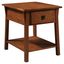 Russet Solid Wood Mission End Table with Locking Compartment