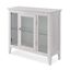 Weathered White Lighted Wood Curio Cabinet with Glass Shelves