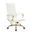 Mid-Century High-Back Swivel Office Chair in White Leather