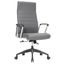 Gray High-Back Leather Swivel Office Chair, 47"