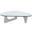 Mid-Century Modern Gray Triangular Coffee Table with Glass Top