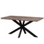 Rustic Reclaimed Wood 63" Dining Table with Geometric Metal Base