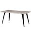 Sunbleached Grey Wood Rectangular Dining Table with Black Metal Legs