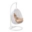 LeisureMod Wicker Hanging Egg Swing Chair with Soft Beige Cushions