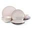 Blush and Gold 12-Piece Porcelain Dinnerware Set