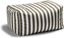 Taupe Striped Outdoor Bean Bag Ottoman with Weather-Resistant Cover