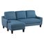 Blue Twin Fabric Sleeper Sectional with Pillow-top Arm