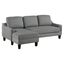 Twin Gray Fabric Sleeper Sectional with Metal Legs & Pillow-top Arm