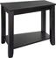 Black Triangular Wood Chairside Table with Shelf