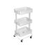 White 3-Tier Metal and ABS Rolling Utility Cart