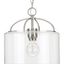 Leyden Brushed Nickel Farmhouse Pendant with Clear Glass Shade