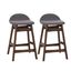 Gray Upholstered Wood 24-Inch Counter Chairs, Set of 2