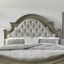 Weathered Bisque King Tufted Upholstered Wood Headboard