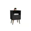 Liberty 27'' Black Mid-Century Modern Nightstand with Open Cubby