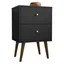 Liberty 27" Black Mid-Century Modern Nightstand with Solid Wood Legs