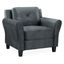 Harvard Dark Gray Microfiber Accent Chair with Wood Frame