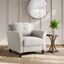 Beige Microfiber Accent Chair with Wooden Frame