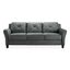 Elysian Tufted Dark Gray Microfiber Sofa with Rolled Arms