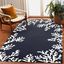 Hand-Tufted Easy Care Blue Wool & Synthetic Rectangular Rug