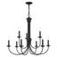 Estate 9-Light Black Crystal Chandelier with Candelabra Base