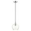 Aldrich Mini Indoor/Outdoor Clear Glass LED Pendant in Brushed Nickel