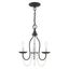 Black Mini Crystal 3-Light Candelabra Chandelier