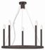 Elegant Alpine Bronze 6-Light Chandelier with Sleek Candle Sleeves