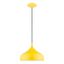 Amador Chic Modern 1-Light Pendant in Shiny Yellow and Polished Chrome