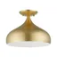 Amador Soft Gold Teardrop Flush Mount with Shiny White Interior