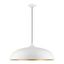 Shiny White and Chrome 3-Light Large Pendant