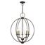 Arabella Bronze Antique Brass 5-Light Orb Chandelier with Clear Crystals