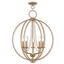 Antique Gold Leaf Crystal 5-Light Globe Chandelier