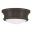 Elegant Bronze 2-Light Flush Mount with Hand Blown Satin White Glass