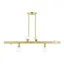 Satin Brass 6-Light Linear Chandelier with Exposed Bulbs