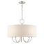 Mini Drum 5-Light Brushed Nickel Pendant Chandelier