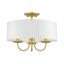 Brookdale Soft Gold 3-Light LED Semi-Flush Drum Light