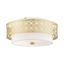 Soft Gold Latticework Drum Ceiling Light with Glass Shade