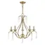 Antique Brass Mini Crystal 5-Light Candle Chandelier