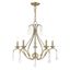 Antique Brass Mini Crystal 5-Light Candle Chandelier