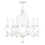 Antique White Crystal 6-Light Steel Chandelier