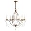 Venetian Golden Bronze 6-Light Crystal Chandelier