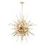 Elegante Satin Brass 12-Light Foyer Pendant with Geometric Glass Discs