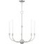 24" Brushed Nickel Crystal 5-Light Candelabra Chandelier