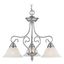 Elegant Coronado Brushed Nickel Chandelier with Alabaster Glass Shades